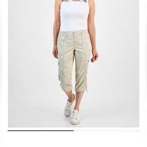 Style & Co. Women's Mid-Rise Cargo Capri Pants in Stonewall